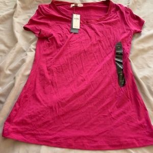 Banana Republic Ribbon Collar Tee - Bright Pink